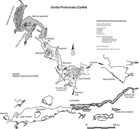 Rilievo Topografico Della Grotta Prufunnata Cp Prufunnata Cave