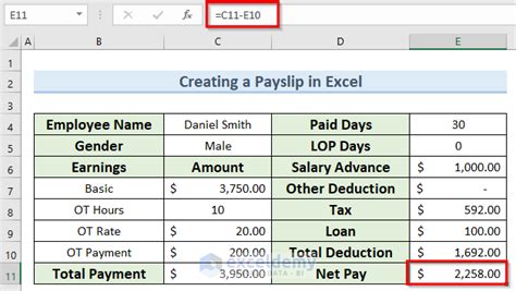 How To Make A Payroll System With Payslip In Microsoft Excel 4 Steps