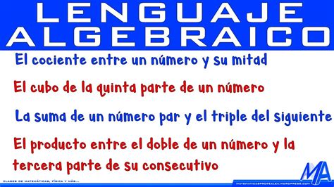 Lenguaje Algebraico Parte 5 YouTube