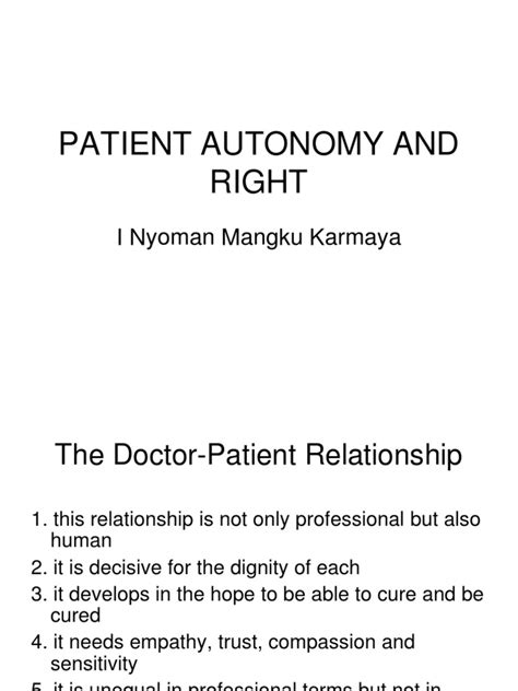 Patient Autonomy And Rightppt Autonomy Medical Ethics