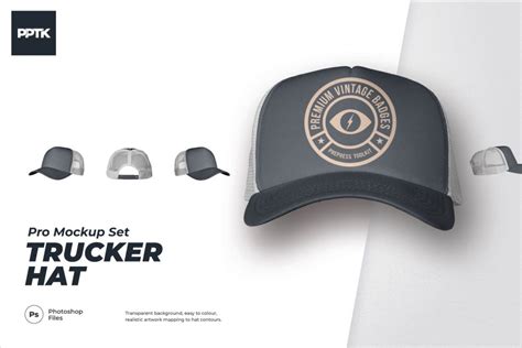 Trucker Hat Mockup Foam Mesh PSD PrePress Toolkit