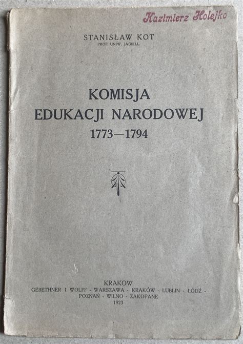 1923 St Kot Komisja Edukacji Narodowej Rogalin Licytacja Na