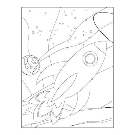 Coloriages De L Espace Pour Les Enfants Vecteur Premium