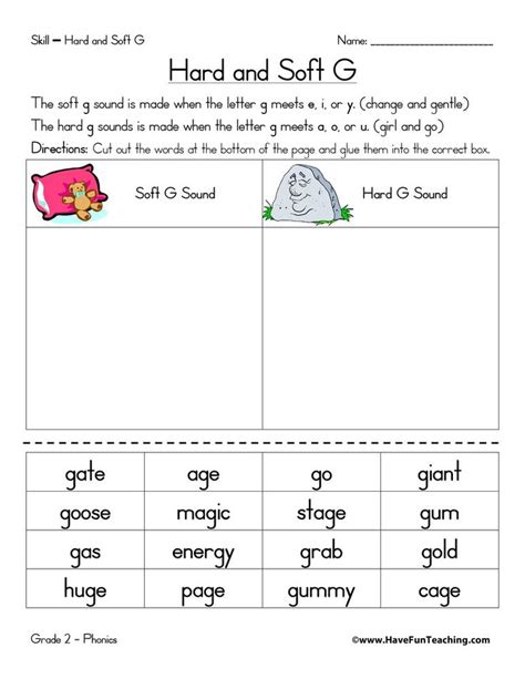 Hard G And Soft G Worksheet Have Fun Teaching Phonics Worksheets