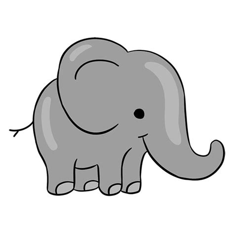 How To Draw A Cartoon Elephant Step By Step For Kids