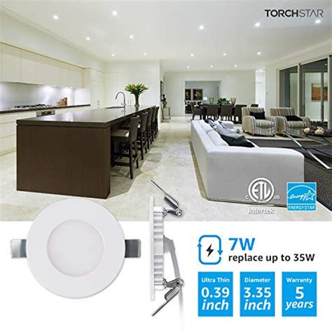 Torchstar Premium W Inch Ultra Thin Led Recessed Light With J Box