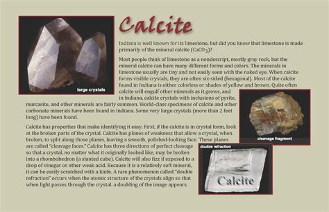 Calcite Indiana Mineral Rock Hunting Calcite Mineral Identification