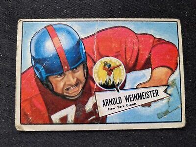 1952 Bowman Small Football Card 101 Arnold Weinmeister HOF New York