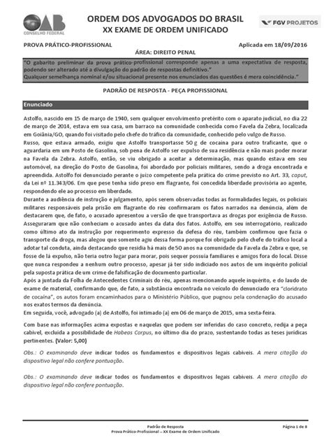 Peça Penal Alegações Finais Xx Exame Da Oab 2 Pdf Advogado Justiça