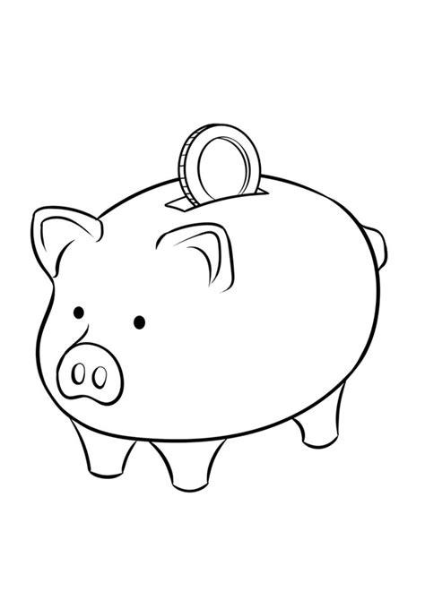 Coloring Pages | Printable Piggy Bank Coloring Pages