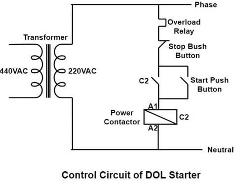 Direct Online Starter Dol Motor Starter Circuit Diagram And Working Principle Electrical Volt