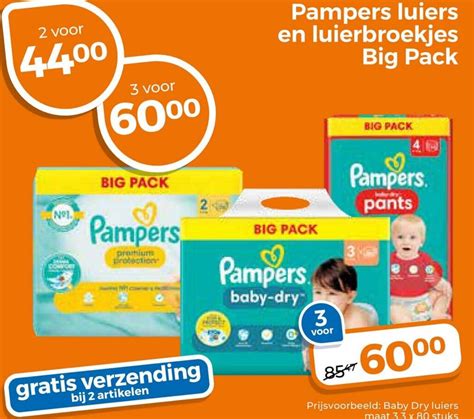 Pampers Luiers En Luierbroekjes Big Pack Aanbieding Bij Trekpleister