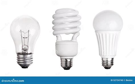 Set Of Light Bulb LED CFL Fluorescent On White Stock Photo Image Of