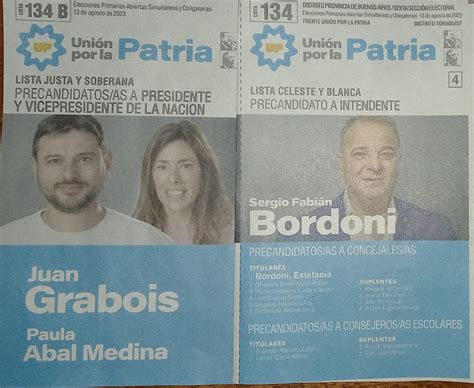 Bordoni Y Trankels Irán En La Boleta De Massa Y Grabois