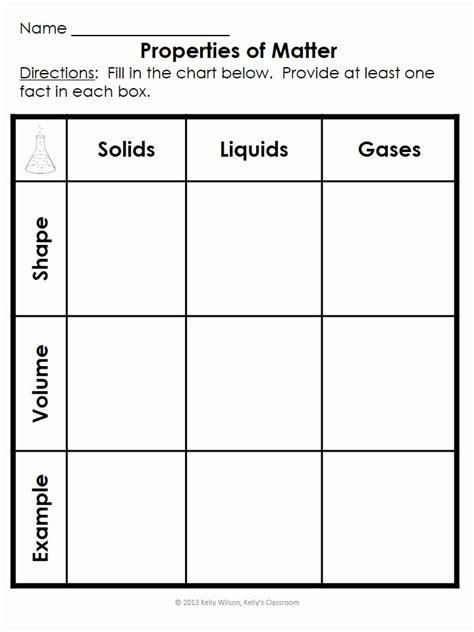 Properties Of Matter Printable Worksheets