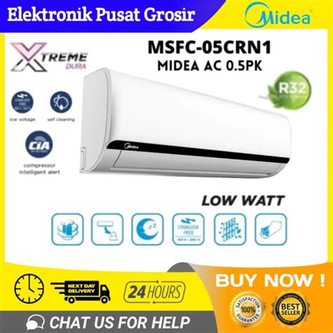 Jual AC MIDEA 1 2 PK MSFC 05CRN1 MSFC 05CRN1 R32 XTREME DURA LOW WATT