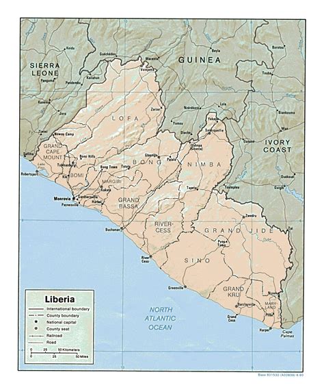 Liberia Political Map