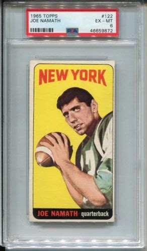 1965 Topps Football 122 Joe Namath Rookie Card RC Graded PSA 6 Ex MINT