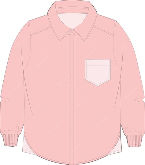 Offbeat Pink Tween Boy Shirt Tech Pack Dibujo Técnico Dibujo Plano Dibujo Plano Vector