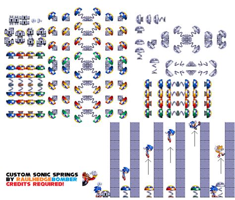 The Spriters Resource Full Sheet View Sonic The Hedgehog Customs Springs