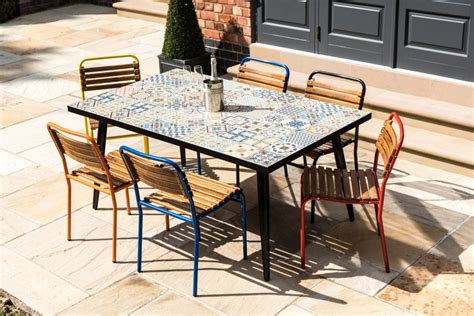 Ceramic Tile Top Patio Dining Table - Patio Furniture