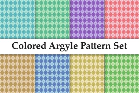 Colorful Argyle Seamless Pattern Set Graphic By Cutepik Creative Fabrica