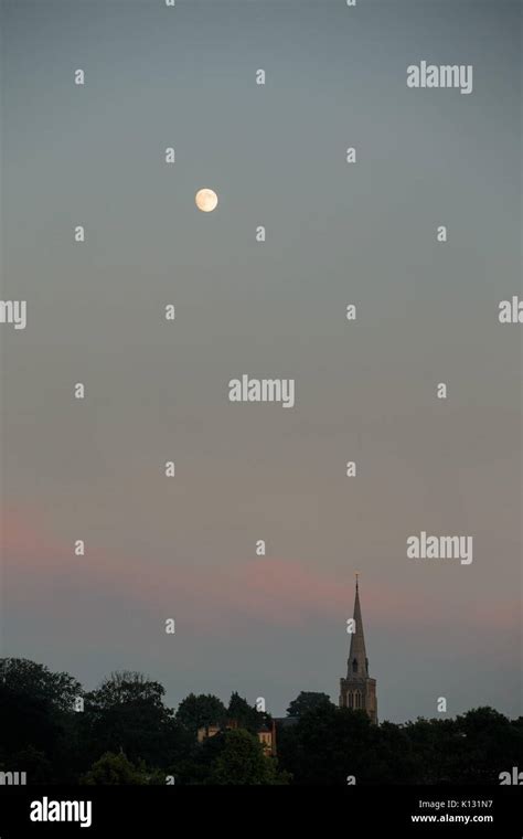 The Moon Above St Marys Church In Wimbledon At The Wimbledon