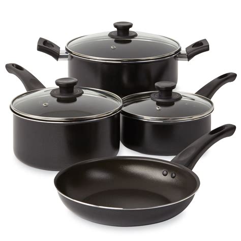 Essential Home Skpl002 7 Pc Non Stick Aluminum Cookware Set