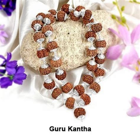 Wooden Brown Rudraksh Kantha Mala Number Of Mukhi Five Mukhi Shape