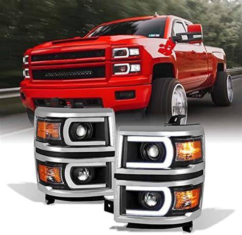 Amazon ACANII For Black 2014 2015 Chevy Silverado 1500 LED DRL