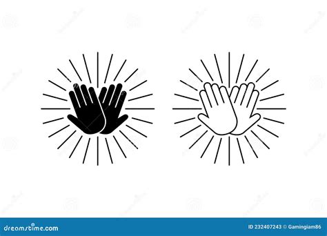 High Five Hand Gesture Icon Stock Vector Illustration Of Icon