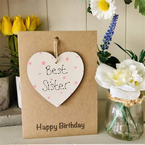 Personalised Sister Birthday Wooden Keepsake Card By Craft Heaven Designs