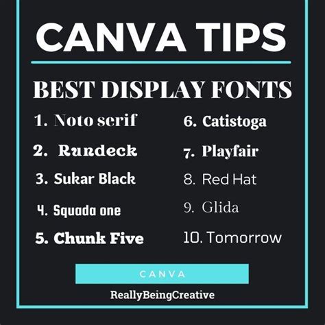 Best 10 Display Fonts In Canva Tutorial