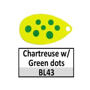 BL43 Chartreuse W Green Dots Indiana D B Fishing