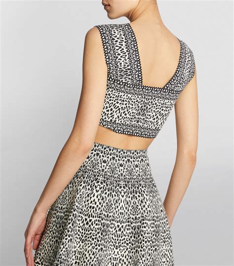 Alaïa white Lynx Crop Top Harrods UK