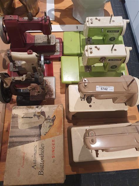 At Auction Vintage Miniature Sewing Machines Incl Singer Vulcan And