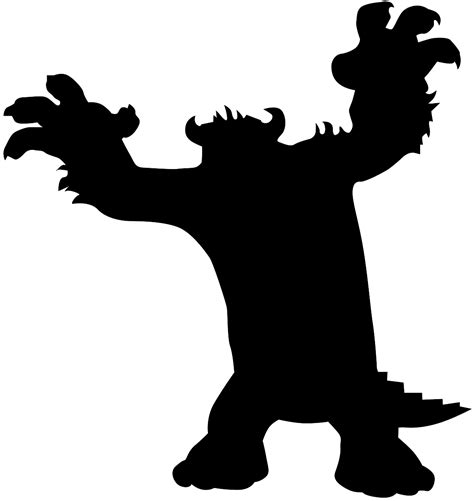 Monster Silhouette Free Vector Silhouettes