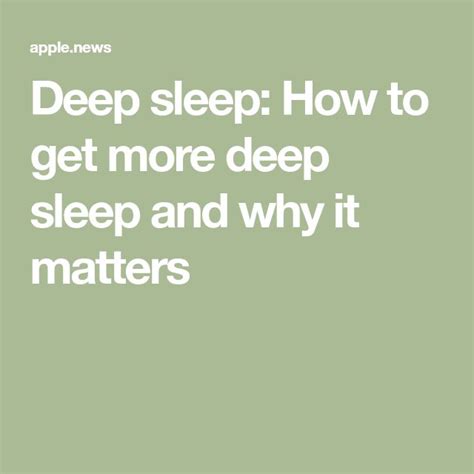 Deep Sleep How To Get More Deep Sleep And Why It Matters Readers