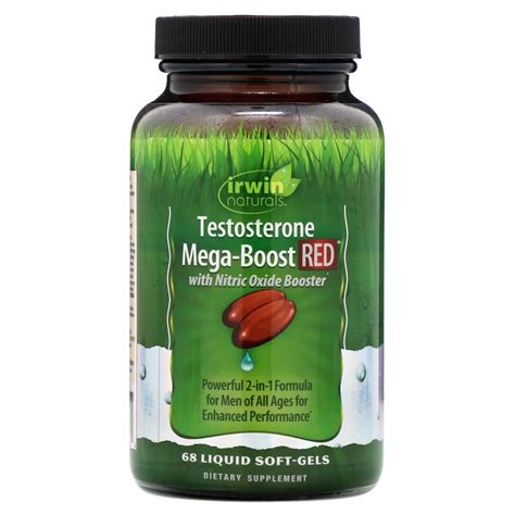 Irwin Naturals Testosterone Mega Boost Red 68 Liquid Soft Gels Iherb