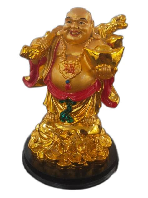 Colour Coated Polyresin Golden Laughing Buddha For Home At Rs 1450 In