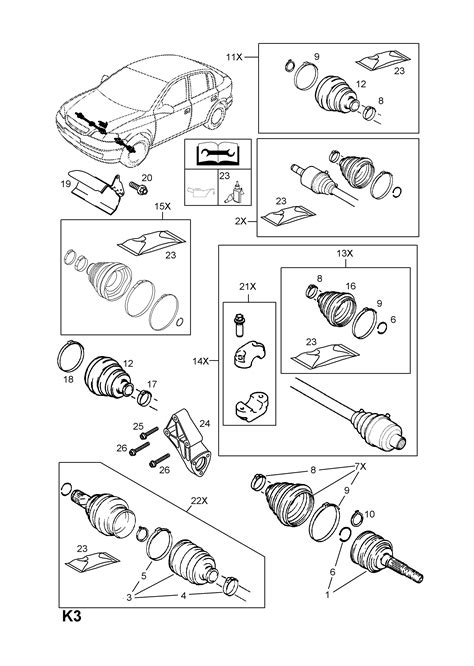 Vauxhall ASTRA G ZAFIRA A Front Axle Drive Shaft Joints And Fixings