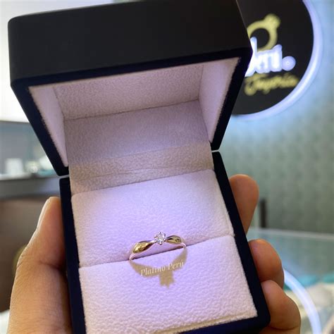 Anillo Compromiso En Oro K Y Diamante Sweetie Platino Per Joyer A