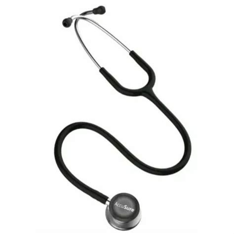 Single Sided AccuSure Stainless Steel Stethoscope, Black, Floating at ...