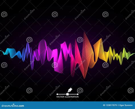 Sound Wave Concept Colorful Digital Equalizer Abstract Audio Element