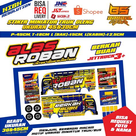 Jual STIKER MINIATUR TRUK OLENG NEW UK 30 55 CM Shopee Indonesia