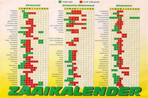 Zaaikalender Tuinkas Groententuin Bloemzaden