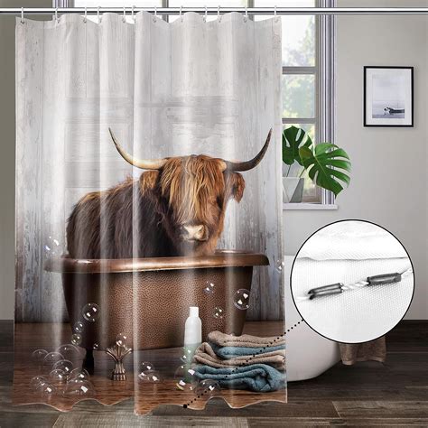 Funny Cow Cartoon Shower Curtain - Cute Animal Bathroom Decor - Bluefink