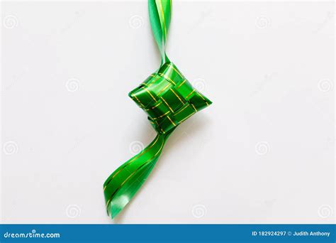 Ketupat Decoration Made From Ribbon Isolated On White Background