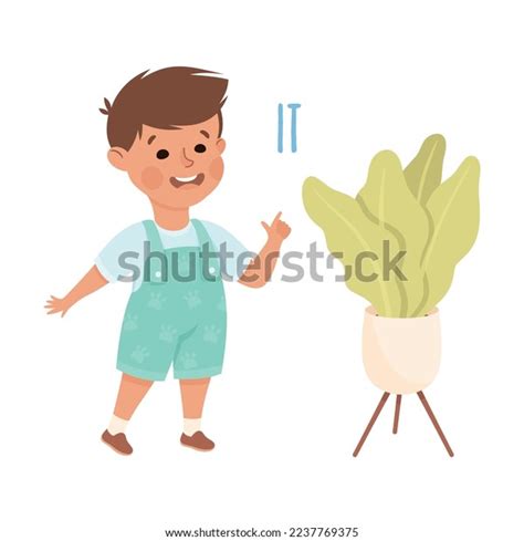 English Subject Pronoun Funny Boy Demonstrating Stock Vector (Royalty ...