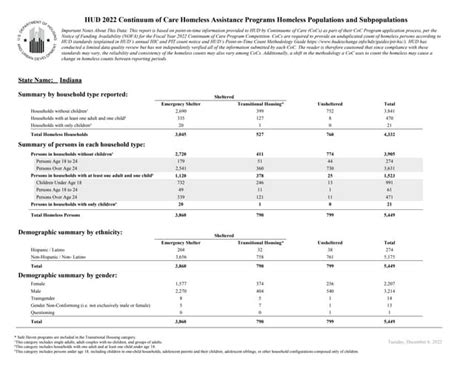 Indiana Homeless Demographics | PDF